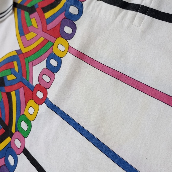 Vintage 90s HEAD Colourful Funky Pattern Polo T-Shirt - Picture 6 of 9